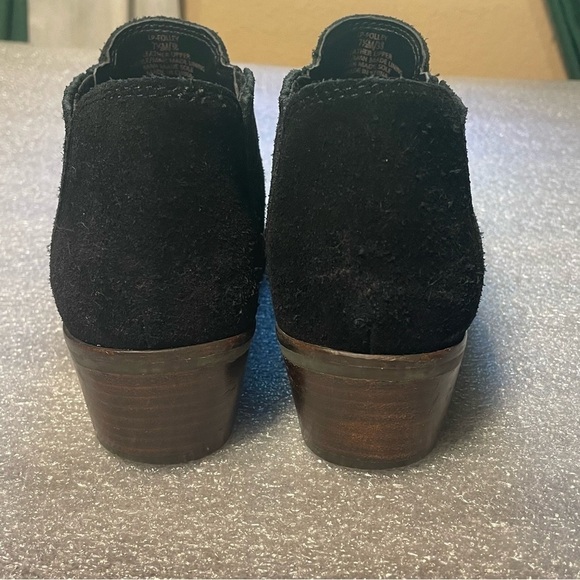 Lucky Brand Womans LP Folley Booties Size 7.5 38 Black Suede Leather Pull on - Picture 6 of 11